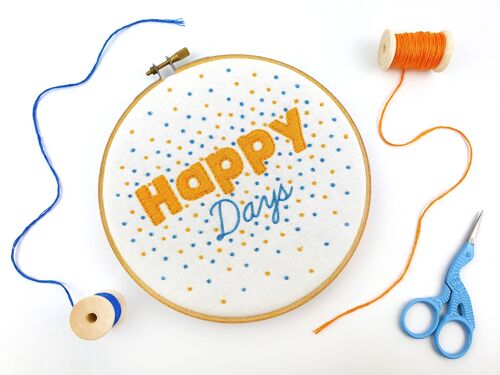 Happy Days Handmade Embroidery Kit Hoop Art