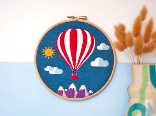 Hot Air Balloon Handmade Embroidery Kit Hoop Art