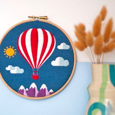 Hot Air Balloon Handmade Embroidery Kit Hoop Art