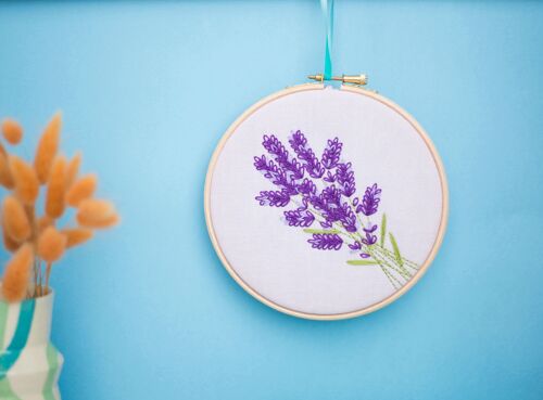 Lavender Handmade Embroidery Kit Hoop Art