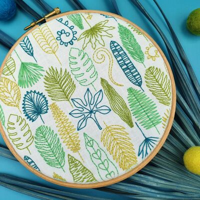 Loadsa Leaves Handmade Embroidery Kit Hoop Art