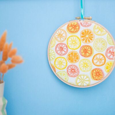 Oranges and Lemons Citrus Handmade Embroidery Kit Hoop Art