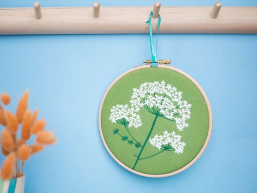 Queen Annes Lace Handmade Embroidery Kit Hoop Art