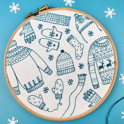 Winter Woolies Christmas Embroidery Pattern Fabric Pack