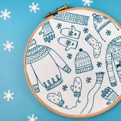 Winter Woolies Christmas Embroidery Pattern Fabric Pack