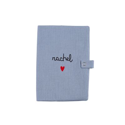 HEALTH BOOK COVER IN LIGHT BLUE COTTON GAUZE
