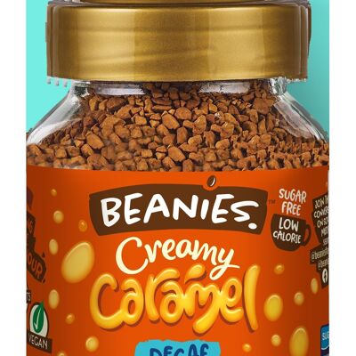 Beanies Decaf 50g - Café instantáneo con sabor a caramelo cremoso