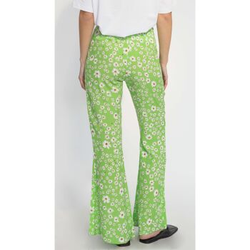 Pantalon ancho vert fluide 3