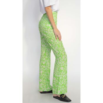 Pantalon ancho vert fluide 5