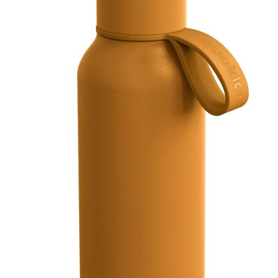 QUOKKA SOLID STAINLESS STEEL THERMAL BOTTLE WITH STRAP AMBER 510 ML