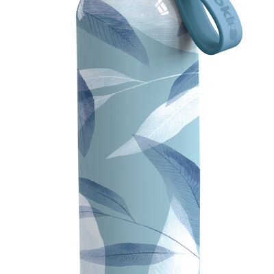 QUOKKA SOLID STAINLESS STEEL THERMAL BOTTLE WITH STRAP BLUE WIND 630 ML