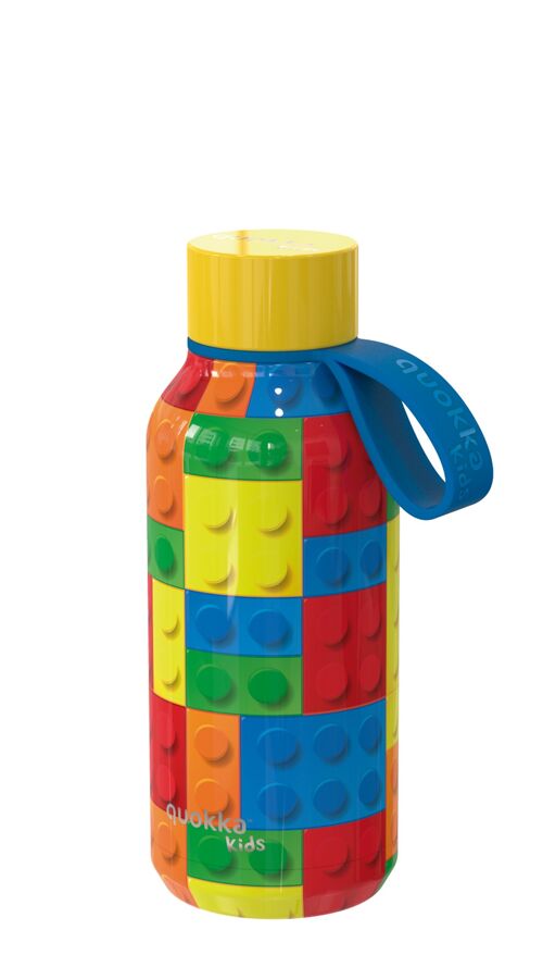 Quokka kids botella termo solid con colgador color bricks 330 ml
