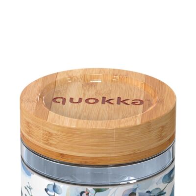 QUOKKA GLASS FOOD CONTAINER WITH SILICONE COVER BLUE NATURE 500 ML