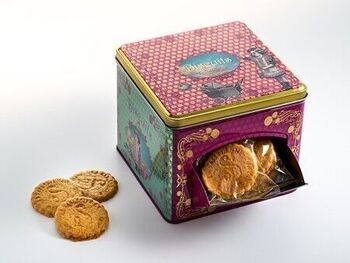Biscuits sablés nature pur beurre frais - boite métal distributrice "Les jouets d'Adèle" 300g 1