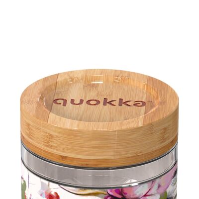 QUOKKA GLAS-SPEISEBEHÄLTER MIT SILIKONDECKEL DUNKLE BLUMEN 500 ML