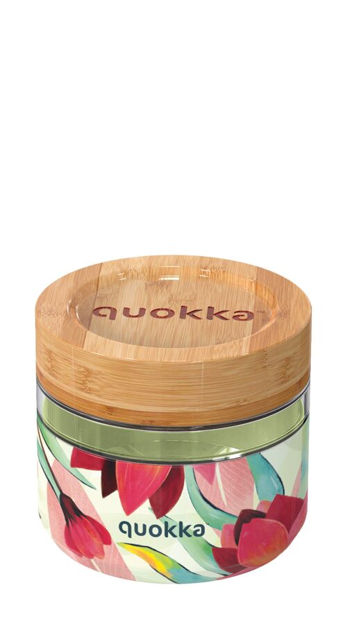 Quokka recipiente comida cristal con funda de silicona spring 500 ml