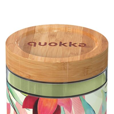 QUOKKA GLASS FOOD CONTAINER WITH SPRING SILICONE COVER 820 ML