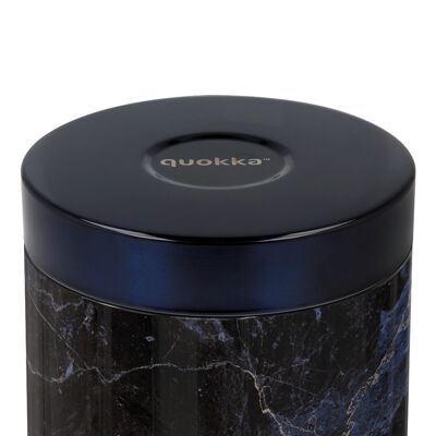 QUOKKA LARGE BLACK MARBLE STAINLESS STEEL INSULATED FOOD CONTAINER 604 ML