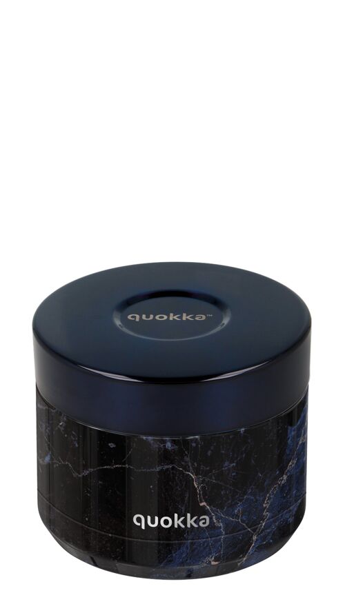 Quokka recipiente comida termico acero inoxidable black marble pequeño 369 ml