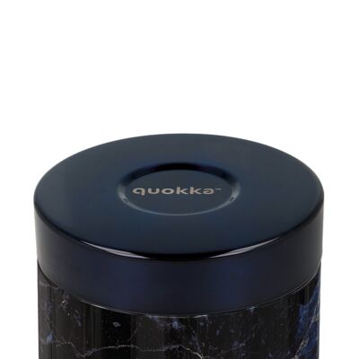 QUOKKA SMALL BLACK MARBLE STAINLESS STEEL INSULATED FOOD CONTAINER 369 ML