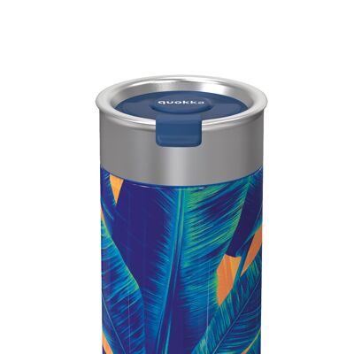 QUOKKA STAINLESS STEEL INSULATED CUP CUP BLUE JUNGLE 400 ML