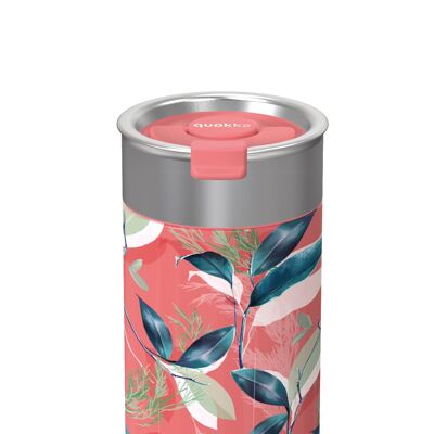 QUOKKA STAINLESS STEEL THERMAL COFFEE GLASS EXOTIC PINK 400 ML