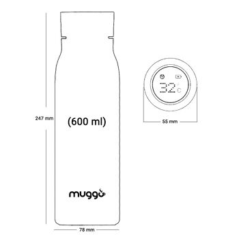 Muggo Bottle Bouteille isotherme intelligente Muggo Blanc 12