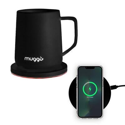 Muggo Qi Large Heated Mug and Wireless Charger Black