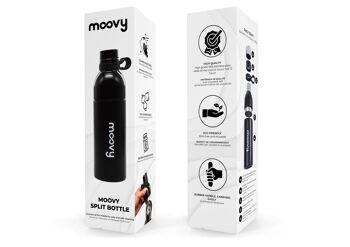 Moovy Split Bottle Bouteille eau inox ouverture milieu 11