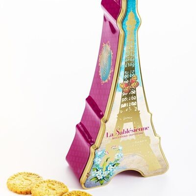 Biscuits sablés nature pur beurre frais - boite métal "La Tour Eiffel" 200g