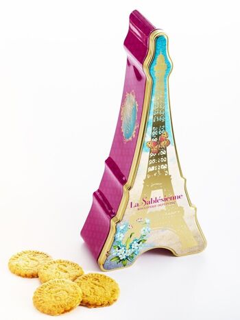 Biscuits sablés nature pur beurre frais - boite métal "La Tour Eiffel" 200g 1