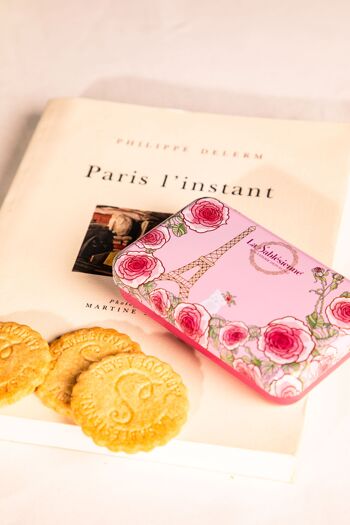 Biscuits sablés caramel beurre salé - mini boite métal "Un matin à Paris" 35 g 2