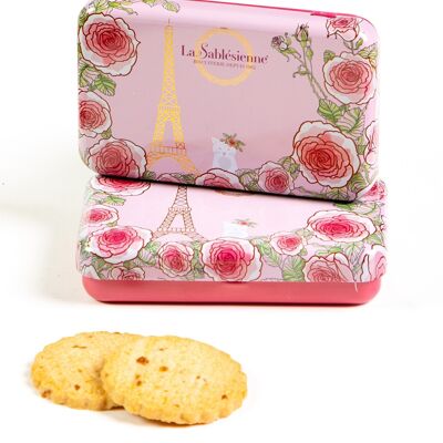 Biscotti di pasta frolla al caramello al burro salato - mini scatola in metallo "Una mattina a Parigi" 35 g