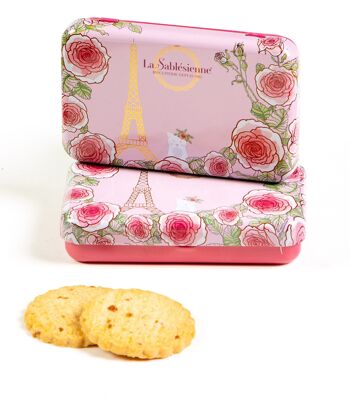 Biscuits sablés caramel beurre salé - mini boite métal "Un matin à Paris" 35 g 1