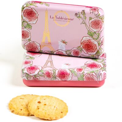 Galletas de mantequilla saladas y caramelo - mini caja metálica "Una mañana en París" 35 g