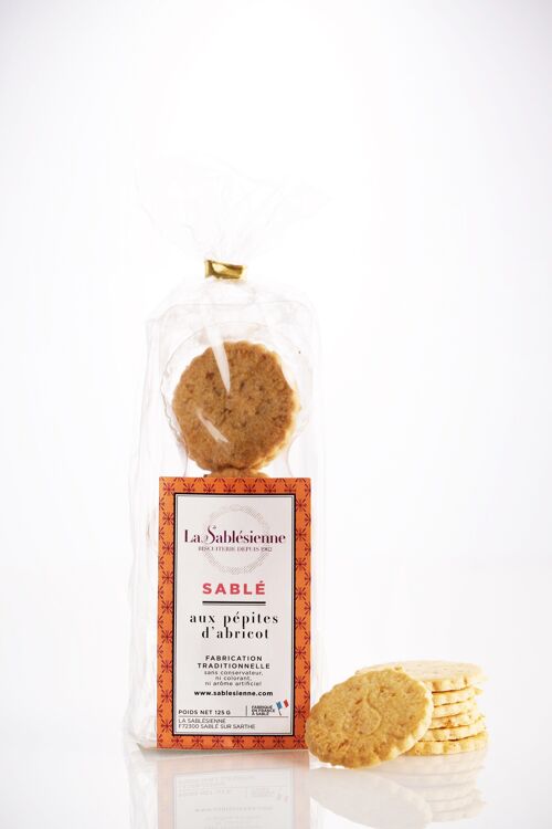 Biscuits sablés pépites d'abricot - sachet 125 g