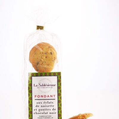 Fondant chocolate and hazelnut chip cookies - 100 g bag