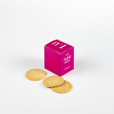 Pure fresh butter plain shortbread biscuits - Mini cardboard cube n°1 35 g