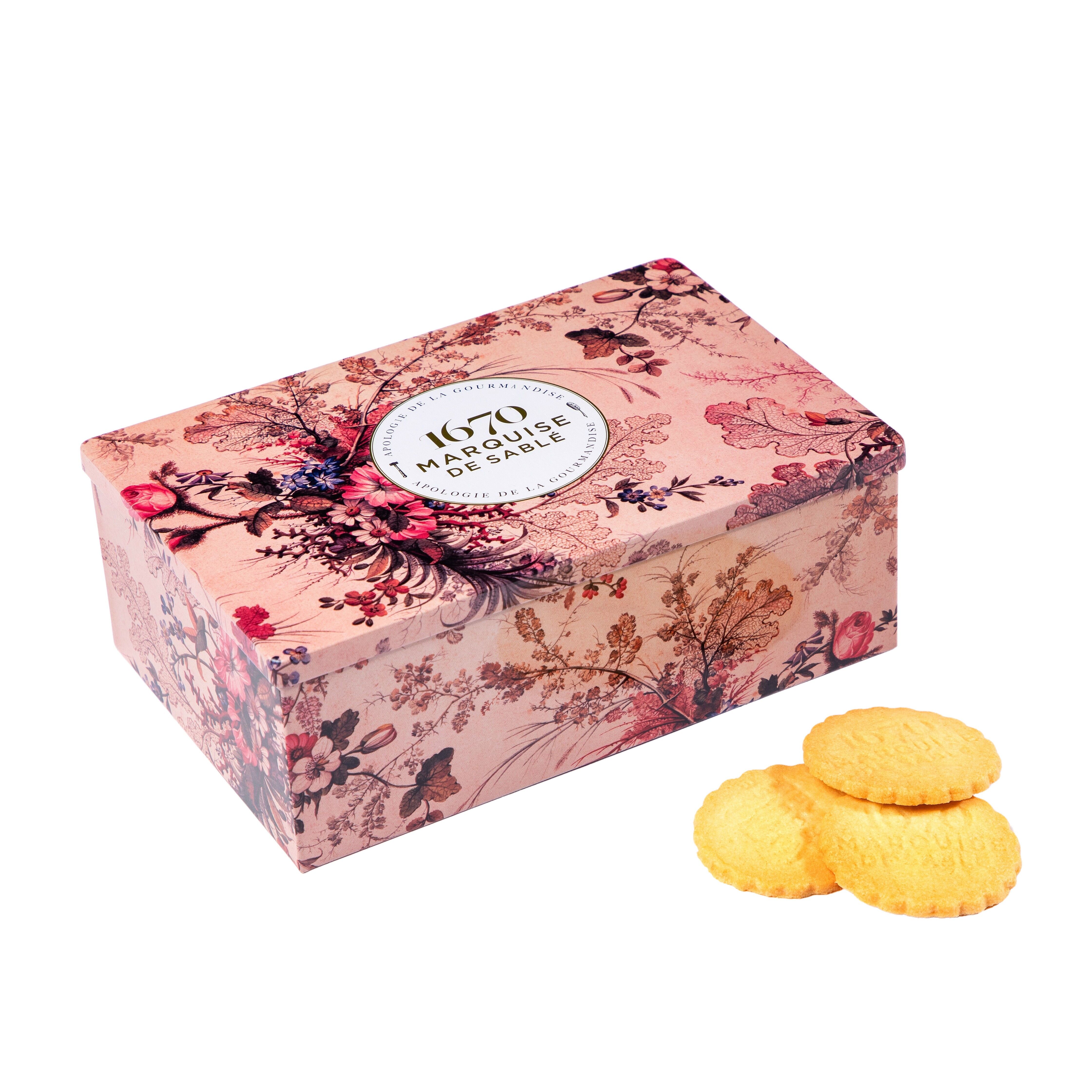 Shortbread biscuits plain assortment of pure fresh butter, chocolate chips and salted butter caramel - metal box "Dream in the Undergrowth" 300 g