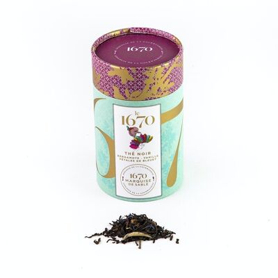 Té negro 1670 pétalos de bergamota, vainilla y aciano - Caja de cartón de 50 g