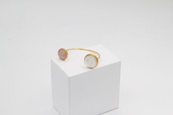 Bracelet rivoli nacre/ quartz rose 2