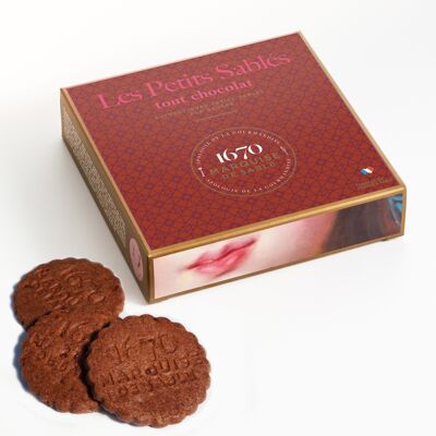 All chocolate shortbread cookies - 100g cardboard box