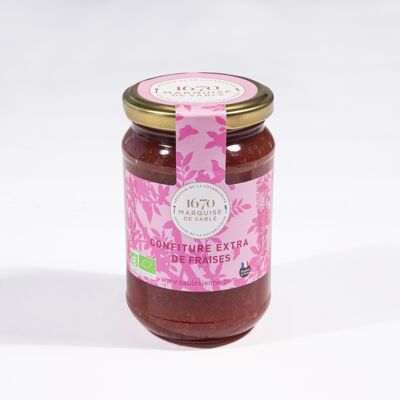 Extra organic strawberry jam - glass jar 350 g