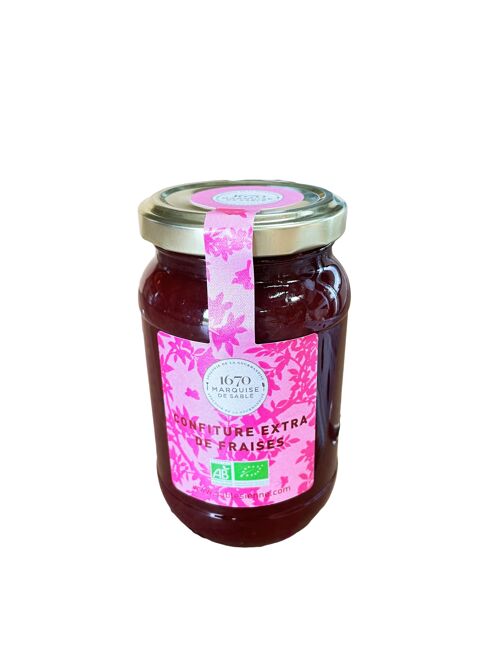 Confiture extra de fraises bio - pot en verre 320 g