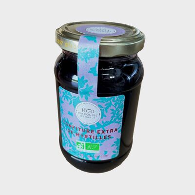 Extra organic blueberry jam - 320 g glass jar