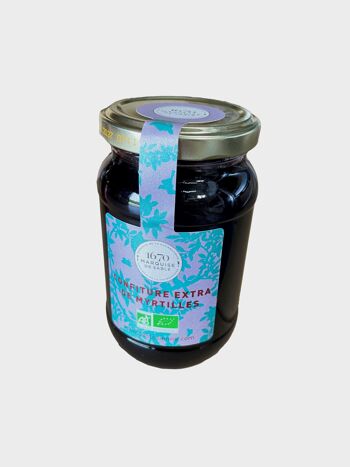 Confiture extra de myrtilles bio - pot en verre 320 g