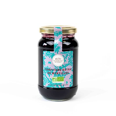 Confiture extra de myrtilles bio - pot en verre 320 g