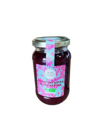 Confiture extra de Framboises Bio - pot en verre 320 g