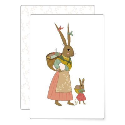 Famille de lapin | carte postale