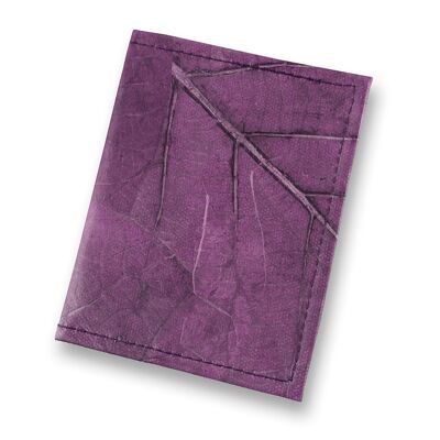 Reisepasshülle aus Blattleder - Dunkles Lavendel